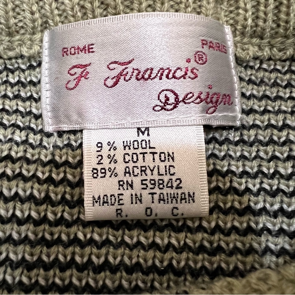 Vintage Leopard Big Cat Intarsia Mock Neck Sweater - Picture 3 of 5
